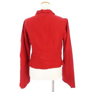 agnes b. シャツ ブラウス ループボタン 長袖 リネン 赤 レッド 2