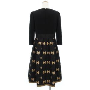 M'S GRACY IT-111513 21年製 ドッキングジャガードワンピース 38 黒 茶