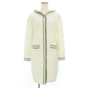 タグ付き 22AW ロングカーディガン フード キルティング 花刺繍 NS-218622 アイボリー 38 M位