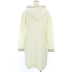 M'S GRACY タグ付き 22AW ロングカーディガン フード キルティング 花刺繍 NS-218622 アイボリー 38 M位