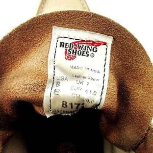 RED WING モックトゥ ワークブーツ 刺繍羽タグ スエード レザー 8173 US8 26.0cm ベージュ