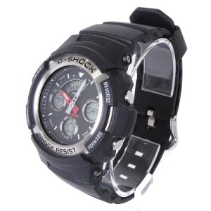 CASIO G-SHOCK 腕時計 AW-590 アナデジ クオーツ ブラック シルバーカラー ウォッチ SM0