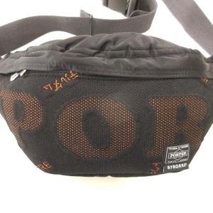 PORTER × バイボレ コラボ ボディバッグ ロゴ 黒 オレンジ