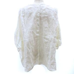 ikkuna / suzuki takayuki 美品 21SS スモック ブラウス シャツ 七分袖 リネン ワイド 211026B 1 S 白 ホワイト