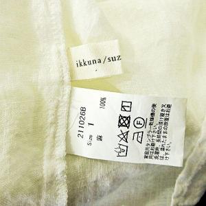 ikkuna / suzuki takayuki 美品 21SS スモック ブラウス シャツ 七分袖 リネン ワイド 211026B 1 S 白 ホワイト
