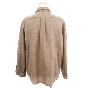 YAECA コンフォートウールシャツ 長袖 スナップボタン 68155 ブラウン 茶 M