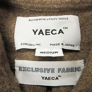 YAECA コンフォートウールシャツ 長袖 スナップボタン 68155 ブラウン 茶 M