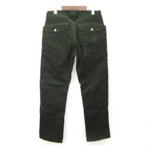 SASSAFRAS コーデュロイ カーゴパンツ コットン 緑 ダークグリーン系 S