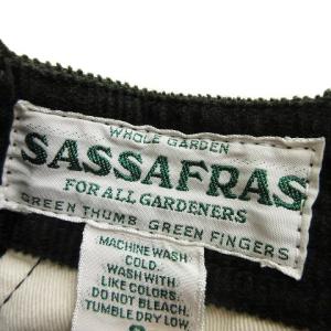 SASSAFRAS コーデュロイ カーゴパンツ コットン 緑 ダークグリーン系 S