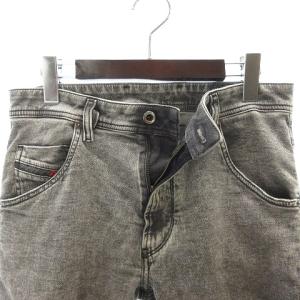 DIESEL JOGG JEANS デニム ジョグジーンズ スウェット パンツ ストレッチ コットン ダメージ加工 KROOLEY-T グレー