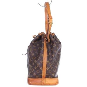 LOUIS VUITTON モノグラム ノエ ショルダーバッグ 巾着 レザー M42224 茶