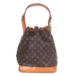LOUIS VUITTON モノグラム ノエ ショルダーバッグ 巾着 レザー M42224 茶