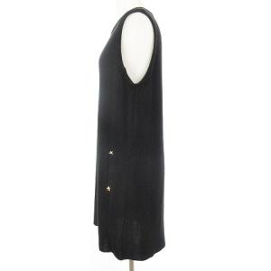 Leilian ノースリーブニットワンピース ひざ丈 スタッズ 装飾 黒 9