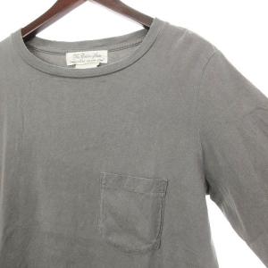 REMI RELIEF ポケットTシャツ カットソー 五分袖 ダメージ加工 グレー F