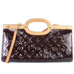 LOUIS VUITTON M91995 モノグラム ヴェルニ アマラント ロクスバリードライブ トートバッグ 2WAY 茶