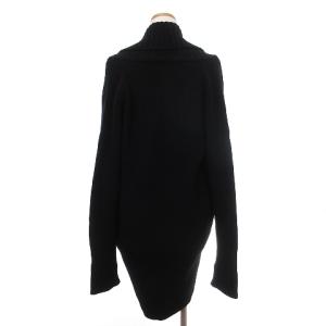 JOHN SMEDLEY インペリアル カシミヤ カーディガン ロング丈 長袖 無地 リブ ボタンレス 黒 ブラック S ECS