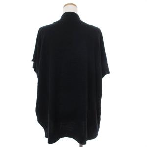 JOHN SMEDLEY 美品 ニット セーター 半袖 ドルマンスリーブ ハイネック ウール 無地 サイドスリット 紺 ネイビー ECS