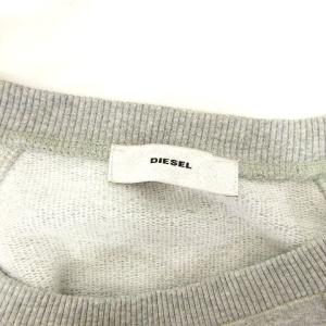 DIESEL トレーナー スウェット 長袖 ラグラン 裏毛 フロッキープリント イチゴ ラメ S グレー