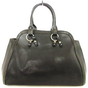 ANYA HINDMARCH ハンドバッグ トート レザー ブラック 黒