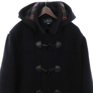 Brooks Brothers ダッフルコート ロング フード 裏地チェック ウール 紺 ネイビー L