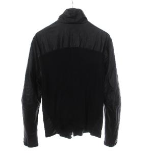 EMPORIO ARMANI L1B17P L1P24 レザージャケット 切替 ジップアップ ブラック