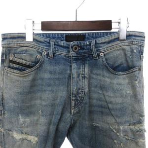 DIESEL BLACK GOLD ジーンズ デニムパンツ ストレッチ クラッシュダメージ コットン ボタンフライ TYPE-2712 青 ブルー 28 SM0