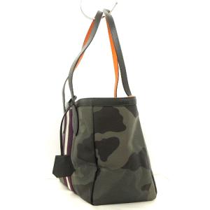 A.D.M.J. トートバッグ カモフラ 迷彩 ライン ロゴプリント PVC グレー系 紫 パープル SM0