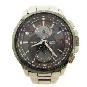 CASIO オシアナス 腕時計 電波ソーラー クロノグラフ OCW-T1010 文字盤黒 シルバーカラー ウォッチ SM0