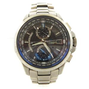 CASIO オシアナス 腕時計 電波ソーラー クロノグラフ デイト シルバーカラー