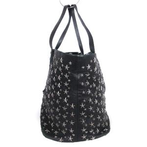 JIMMY CHOO ピムリコ スタースタッズ トートバッグ レザー 裏迷彩柄 黒