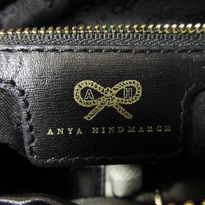 ANYA HINDMARCH カーカー ショルダーバッグ ハンドバッグ 2WAY レザー ブラック 黒 SM0