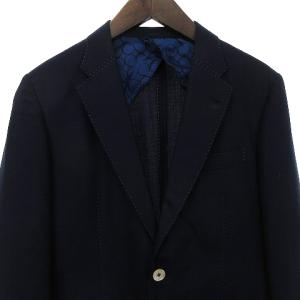 PAUL SMITH テーラードジャケット ブレザー 2B 背抜き シルク混 ネイビー 紺 M SM0
