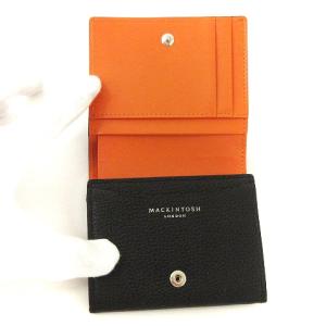 MACKINTOSH 美品 コンパクトウォレット ミニ 財布 三つ折り レザー 黒 ブラック SM0