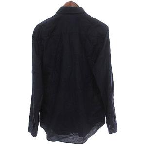 EMPORIO ARMANI シャツ 長袖 ロゴマーク 刺繍 コットン ネイビー 紺 41