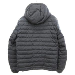 Brooks Brothers ダウンジャケット フード ロゴ 裏地チェック グレー M アウター SM0