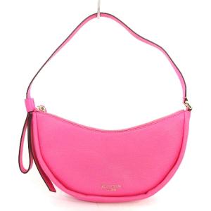 美品 スマイル ワンショルダーバッグ 三日月 ロゴ レザー PXR00473 ピンク SM0