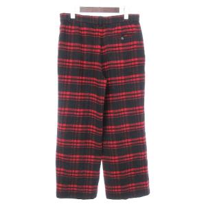 agnes b. ワイドパンツ チェック 起毛 赤 黒 40 SM0
