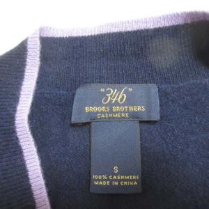 346 ブルックスブラザーズ アーガイル柄 長袖 ニットカーディガン S ブラック系 346 BROOKS BROTHERS レディース BROOKS BROTHERS 346 ウール Vネックニットカーディガン ウール