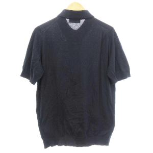 JOHN SMEDLEY ポロシャツ ニット 半袖 コットン ネイビー S