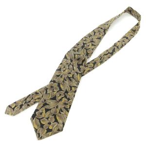 GIVENCHY タグ付き ネクタイ レギュラータイ シルク 総柄 茶 ブラウン 小物 AA