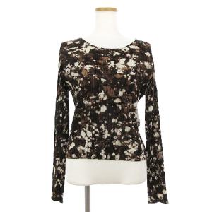 イッセイミヤケ カットソー 総柄 3 ブラウン