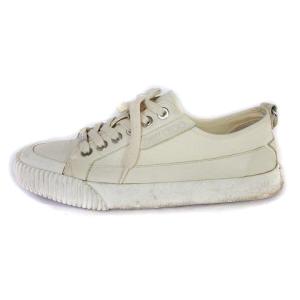 JIMMY CHOO スニーカー ローカット キャンバス 白系 アイボリー 41 26cm 靴