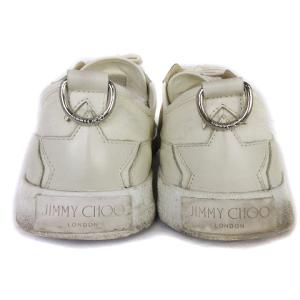 JIMMY CHOO スニーカー ローカット キャンバス 白系 アイボリー 41 26cm 靴
