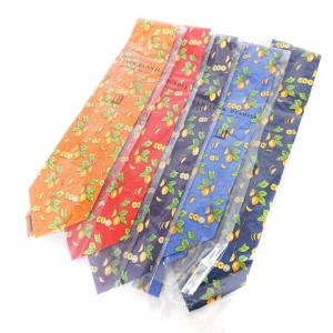 dunhill タグ付き ネクタイ 5本 セット まとめ レギュラータイ レモン柄 紺 青 紫 オレンジ 赤系 SM0