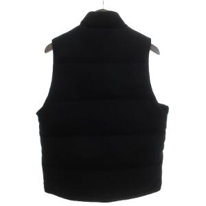 PAUL SMITH メルトンウールダウンベスト 無地 フロントボタン PP-7G-37809 黒 ブラック L