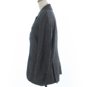 agnes b. 21年製 セットアップ スーツ ジャケット 総柄 2B パンツ ヘリンボーン ウール混 2 36 グレー SM0