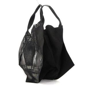 ISSEY MIYAKE トートバッグ 変形 プリント IL55AG014 黒 シルバーカラー SM0
