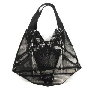 ISSEY MIYAKE トートバッグ 変形 プリント IL55AG014 黒 シルバーカラー SM0
