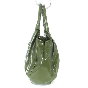 kate spade new york 美品 トートバッグ リボン エナメル ロゴ プレート 緑 グリーン 鞄 カバン