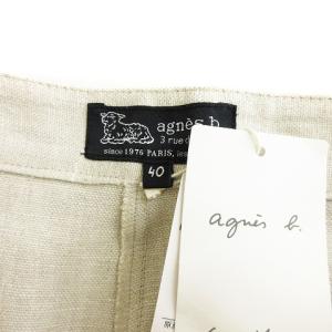 agnes b. タグ付き リネン ワイド パンツ 生成り エクリュ 40 SM0